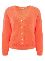 Zwillingsherz Kardigan "Uni" w kolorze pomarańczowym rozmiar: onesize. Pomarańczowe kardigany Zwillingsherz, bez wzorów. Za 194.95 zł.