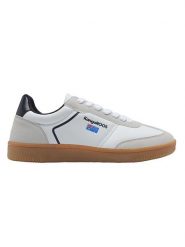 Kangaroos Sneakersy "K-Nes Larry" w kolorze biało-beżowo-czarnym rozmiar: 41. Białe trampki KangaROOS, bez wzorów, bez zapięcia. Za 109.78 zł.
