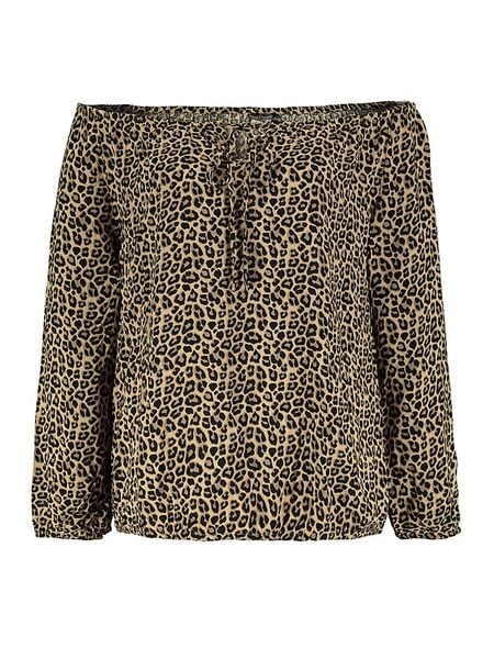 Eight2Nine Bluzka w kolorze beżowo-czarnym rozmiar: M. Brązowe bluzki Eight2Nine, m, bez wzorów, z wiskozy, bez kołnierzyka, bez ramiączek. Za 46.45 zł.