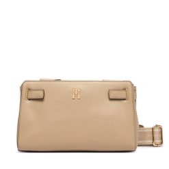Torebka Tommy Hilfiger. Brązowe listonoszki TOMMY HILFIGER, bez wzorów, bez dodatków. Za 489.99 zł.