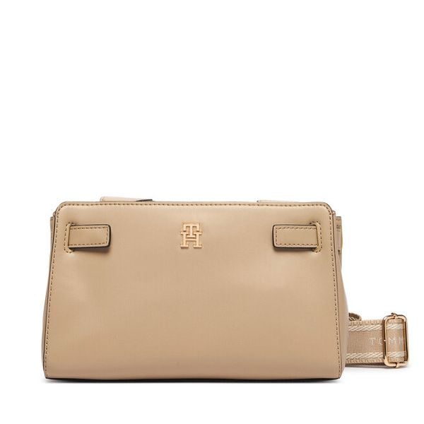 Torebka Tommy Hilfiger. Brązowe listonoszki TOMMY HILFIGER, bez wzorów, bez dodatków. Za 489.99 zł.