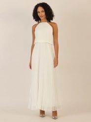 APART Sukienka w kolorze kremowym rozmiar: 44. Brązowe sukienki Apart, bez wzorów, bez kołnierzyka, bez ramiączek, maxi. Za 260.99 zł.