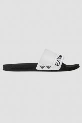 EA7 EMPORIO ARMANI Białe klapki, Rozmiar 36. Białe klapki EA7 Emporio Armani, bez wzorów, bez obcasa. W wyprzedaży za 189.99 zł.