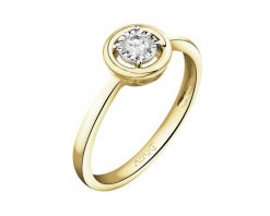 Pierścionek z żółtego złota z brylantem - 0,10 ct - próba 585. Żółte pierścionki Apart, z brylantem, złote. Za 2,590.00 zł.