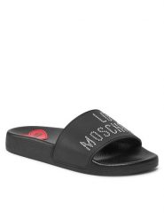 LOVE MOSCHINO Klapki JA28122G1II13000 Czarny. Czarne klapki Love Moschino, bez wzorów, z tworzywa sztucznego, bez obcasa. Za 319.99 zł.