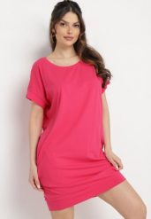Różowa Pudełkowa Sukienka T-shirtowa o Krótkim Kroju Orlella. Czerwone sukienki Born2be, na lato, l, bez wzorów, bez kołnierzyka, bez ramiączek, mini. Za 49.99 zł.