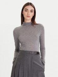 Calvin Klein Sweter LV044D239G Szary Slim Fit. Szare swetry Calvin Klein, xxs, bez wzorów, z wełny, bez ramiączek. Za 349.99 zł.
