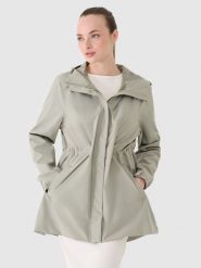 4F Parka przejściowa z membraną 8000 damska - oliwkowa XL. Brązowe parki 4f, m, z dzianiny, klasyczne, bez kaptura. W wyprzedaży za 199.99 zł.
