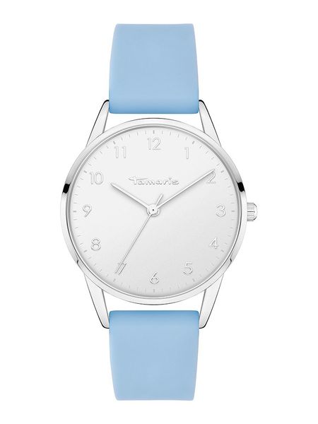 Tamaris Zegarek kwarcowy w kolorze srebrno-błękitno-białym rozmiar: onesize. Niebieskie, analogowe zegarki Tamaris, metalowe. Za 131.45 zł.