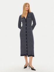 Tommy Hilfiger Sukienka dzianinowa WW0WW43083 Granatowy Regular Fit. Niebieskie sukienki TOMMY HILFIGER, m, bez wzorów, z dzianiny, bez kołnierzyka, bez ramiączek. Za 599.99 zł.