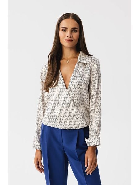 Stylove Bluzka w kolorze kremowym rozmiar: XL. Brązowe bluzki Stylove, xl, bez wzorów, bez kołnierzyka, bez ramiączek. Za 149.31 zł.