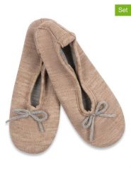 Lemon socks Kapcie (3 pary) w kolorze beżowym rozmiar: 38-42. Brązowe obuwie domowe Lemon socks, bez wzorów, z okrągłym noskiem, bez zapięcia. Za 100.99 zł.