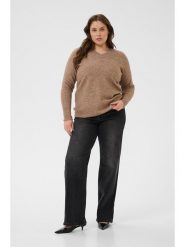 KAFFE curve Sweter w kolorze karmelowym rozmiar: S. Brązowe swetry KAFFE curve, s, bez wzorów, bez ramiączek. Za 130.99 zł.