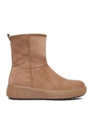 Clara Barson Botki CEO-WS13075-01 Beżowy. Brązowe botki Clara Barson, bez wzorów, z materiału, bez obcasa, na płaskiej podeszwie, bez zapięcia. Za 159.99 zł.