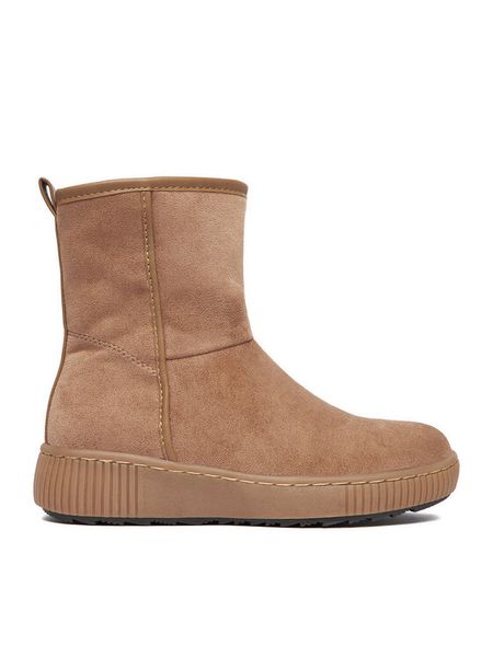 Clara Barson Botki CEO-WS13075-01 Beżowy. Brązowe botki Clara Barson, bez wzorów, z materiału, bez obcasa, na płaskiej podeszwie, bez zapięcia. Za 159.99 zł.