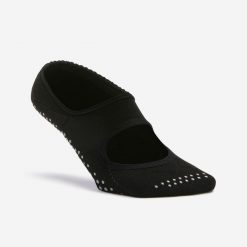 Skarpetki fitness damskie Domyos antypoślizgowe. Czarne skarpety DOMYOS, bez wzorów, z materiału. Za 34.99 zł.
