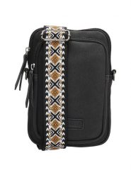 Beagles Torebka "Malaga" w kolorze czarnym na telefon - 12 x 19 x 2 cm rozmiar: onesize. Czarne torby na ramię Beagles, bez wzorów, z materiału, przez ramię, małe, bez dodatków. Za 72.95 zł.