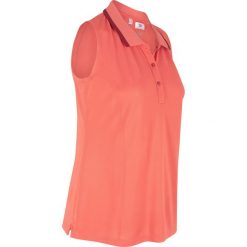 Top sportowy polo bonprix mandarynka-pomarańczowo-czerwony. Czerwone koszulki sportowe bonprix, bez wzorów, bez ramiączek. Za 24.99 zł.