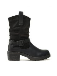 Clara Barson Botki WS1128-46 Czarny. Czarne botki Clara Barson, bez wzorów, z materiału, bez obcasa, na słupku, bez zapięcia. Za 159.99 zł.