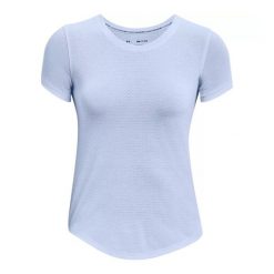 Koszulka Z Krótkim Rękawem Dla Kobiet Streaker Run. Niebieskie bluzki Under Armour, bez wzorów, sportowe, bez kołnierzyka, bez ramiączek. Za 181.99 zł.
