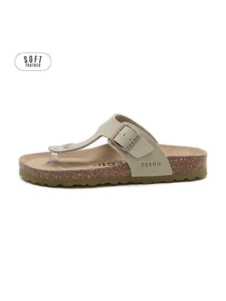 Teegu Japonki w kolorze khaki rozmiar: 42. Brązowe klapki teegu, bez wzorów, z otwartym noskiem, bez obcasa. Za 149.95 zł.