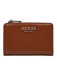 Guess Portfel w kolorze jasnobrązowym - 12 x 8 x 3 cm rozmiar: onesize. Brązowe portfele Guess, z aplikacjami, z materiału. Za 202.50 zł.