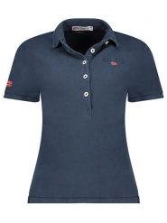 Geographical Norway Koszulka polo "Kars" w kolorze granatowym rozmiar: L. Niebieskie koszulki polo Geographical Norway, l, bez wzorów, z bawełny, bez kołnierzyka, bez ramiączek. Za 96.95 zł.