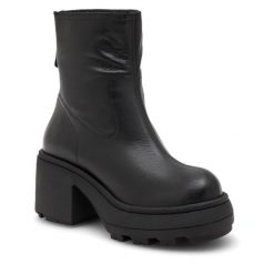 Botki Badura. Czarne botki Badura, bez wzorów, bez obcasa, na słupku, bez zapięcia. Za 349.99 zł.