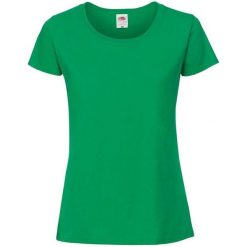 Koszulka Damska Iconic 190. Zielone bluzki FRUIT OF THE LOOM, xl, bez wzorów, sportowe, bez kołnierzyka, bez ramiączek. Za 38.99 zł.