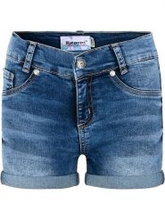 Blue Effect Szorty dżinsowe w kolorze niebieskim rozmiar: 170. Niebieskie szorty Blue Effect, z aplikacjami, ze skóry, klasyczne. Za 43.68 zł.