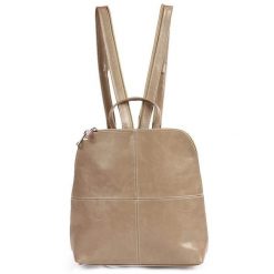 Plecak skórzany damski DAN-A T65 beżowy. Brązowe plecaki DAN-A, bez wzorów, ze skóry. Za 269.99 zł.