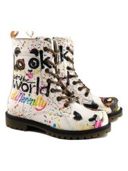 Goby Botki w kolorze białym ze wzorem rozmiar: 38. Białe botki Goby, bez wzorów, z materiału, z okrągłym noskiem, bez obcasa, bez zapięcia. Za 295.99 zł.