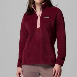 Bluza Columbia Benton Springs 1/2 Snap P Bordowa. Czerwone bluzy Columbia, s, bez wzorów, bez kaptura. Za 247.60 zł.