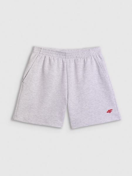 4F Spodenki kibica damskie - szare L. Szare szorty 4f, bez wzorów, z dresówki, sportowe. W wyprzedaży za 89.99 zł.