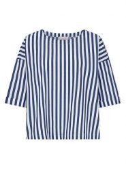 Rich & Royal Bluzka w kolorze granatowo-białym rozmiar: 36. Białe bluzki Rich & Royal, bez wzorów, z bawełny, bez kołnierzyka, bez ramiączek. Za 199.95 zł.