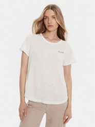 Roxy T-Shirt ERJZT05731-WBK0 Biały Regular Fit. Białe t-shirty Roxy, l, bez wzorów, z bawełny, bez kołnierzyka, bez ramiączek. Za 89.99 zł.
