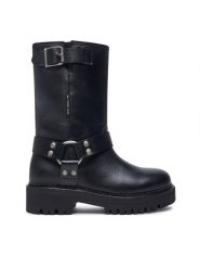 Tommy Jeans Botki Tjw Urban Biker Boot Leather EN0EN02728 Czarny. Czarne botki Tommy Jeans, bez wzorów, z jeansu, bez obcasa, na płaskiej podeszwie, bez zapięcia. Za 949.99 zł.