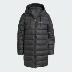 Parka z kapturem Essentials CLIMAWARM 3-Stripes Light Down. Czarne parki Adidas, m, z kapturem. Za 649.00 zł.