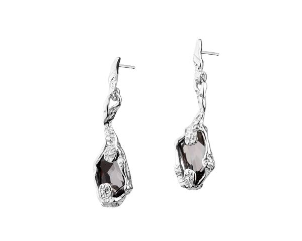 Kolczyki srebrne ze szkłem. Szare kolczyki Apart, srebrne. Za 299.00 zł.