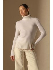 Perfect Cashmere Kaszmirowy golf "Tracy" w kolorze kremowym rozmiar: S. Brązowe golfy Perfect Cashmere, s, bez wzorów, z kaszmiru, bez ramiączek. Za 264.15 zł.