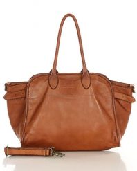 Shopperka skórzana MARCO MAZZINI camel v251b. Brązowe shopper bez wzorów, ze skóry, bez dodatków. Za 569.05 zł.