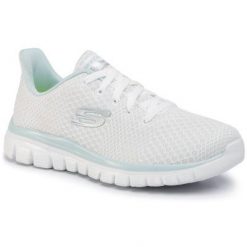 Skechers GRACEFUL 2.0 88888267 WAQ Biały. Białe obuwie sportowe Skechers, z materiału, bez zapięcia. Za 229.99 zł.