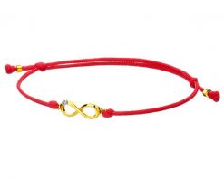 Bransoletka z elementami żółtego złota i diamentem - nieskończoność - 0,004 ct - próba 375. Żółte bransoletki Apart, z diamentem, złote. Za 499.00 zł.
