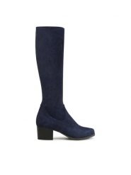 Caprice Kozaki 9-25506-41 Niebieski. Niebieskie kozaki Caprice, z materiału, bez obcasa, na słupku, bez zapięcia. Za 379.99 zł.