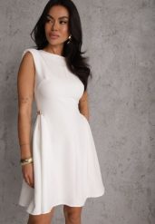 Biała Rozkloszowana Sukienka Bez Rękawów z Odpinanymi Aplikacjami w Pasie Maridina. Białe sukienki Renee, na lato, m, z aplikacjami, z materiału, eleganckie, bez kołnierzyka, bez ramiączek, mini, rozkloszowane. Za 169.99 zł.