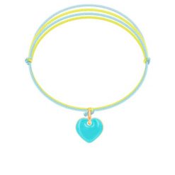 Bransoletka z turkusowym sercem na podwójnym sznurku. Niebieskie bransoletki Lilou, pozłacane. Za 99.00 zł.