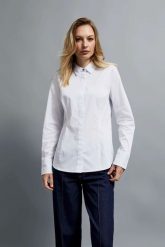 Gładka koszula biała. Białe koszule MOODO, xl, bez wzorów, z bawełny, bez kołnierzyka, bez ramiączek. W wyprzedaży za 47.99 zł.