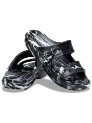 Crocs Klapki "Baya" w kolorze czarno-białym rozmiar: 38/39. Białe klapki Crocs, bez wzorów, z otwartym noskiem, bez obcasa. Za 100.28 zł.