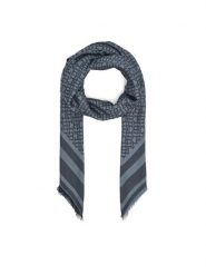 Tommy Hilfiger Szal Monogram AW0AW17493 Granatowy. Niebieskie rękawiczki TOMMY HILFIGER, bez wzorów, z materiału. Za 299.99 zł.