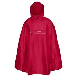 Poncho VAUDE Valdipino. Czerwone kurtki sportowe Vaude, bez wzorów, bez kaptura, rowerowe. Za 244.70 zł.